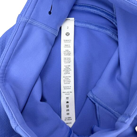 NWT LULULEMON Everlux Mesh Super-High-Rise Training Crop 21" Sz 2 Wild Indigo - Picture 7 of 11